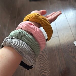 Stylish Women's Headband Set - Pink, Yellow, Green, Gray